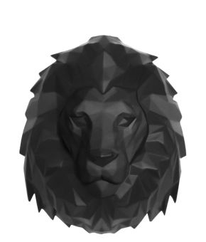 Wall hanger Origami Lion polyresin matt